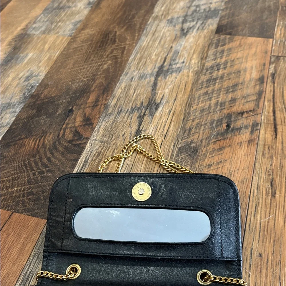 Whiting &‎ Davis Black Mesh Clutch with Gold Chain